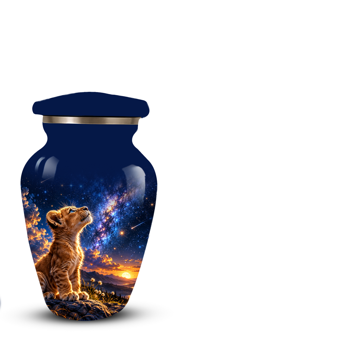 Personalized Cat Cremation Urn for Ashes, Galaxy Cat Adult Memorial Urn, Custom Pet Urn