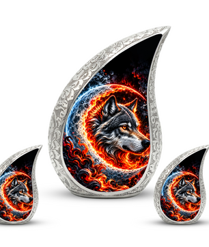 Wolf Cremation Urn for Ashes, Wolf Memorial Urn, Howling Wolf Adult Urn, Wildlife Cremation Urn