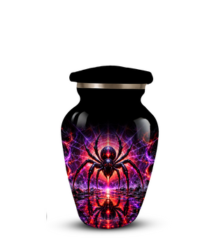 Black Spider Cremation Urn – Gothic Spider Web Adult Memorial Urn for Ashes
