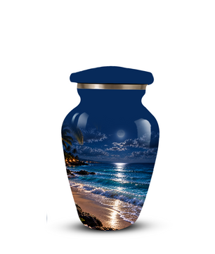 Moonlit Beach Memorial Urn, Ocean Wave Urn ,Adult Cremation Urn for Ashes