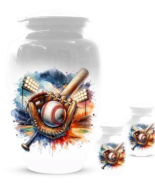 Personalized Baseball Urn for Ashes, Baseball Memorial Urn