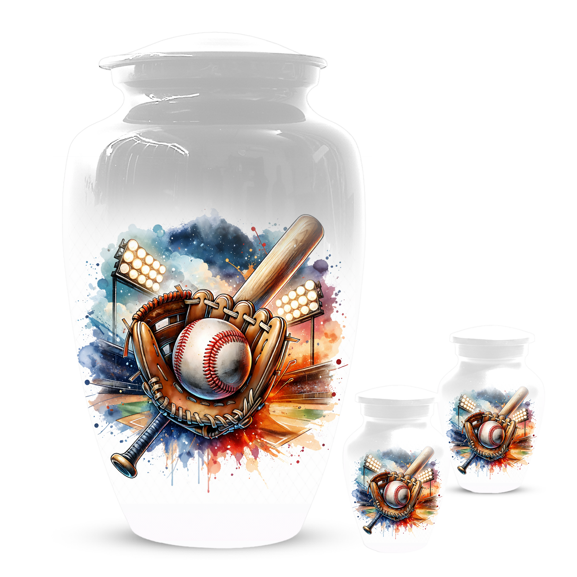 Personalized Baseball Urn for Ashes, Baseball Memorial Urn