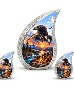 Eagle Adult Urn for Ashes, Native American Eagle Cremation Urn for Human Ashes