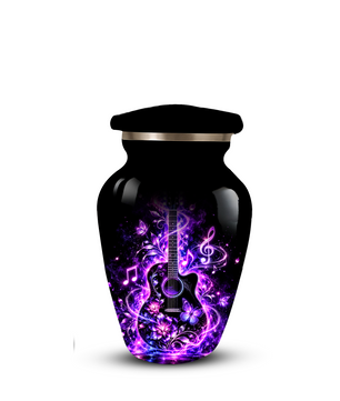 Personalized Guitar Cremation Urn for Ashes, Purple Music Memorial Urn, Custom Adult Cremation Urn