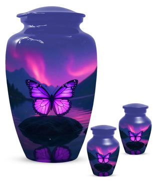 Purple Butterfly Urn for Human Ashes | Purple Butterfly Cremation Urn