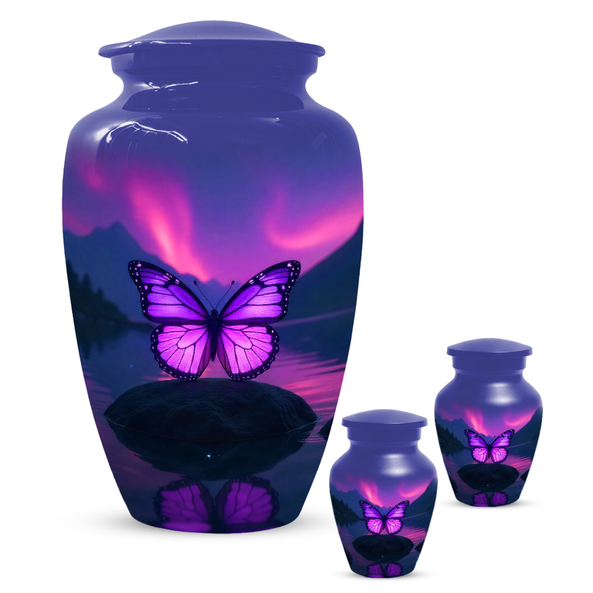 Purple Butterfly Urn for Human Ashes | Purple Butterfly Cremation Urn