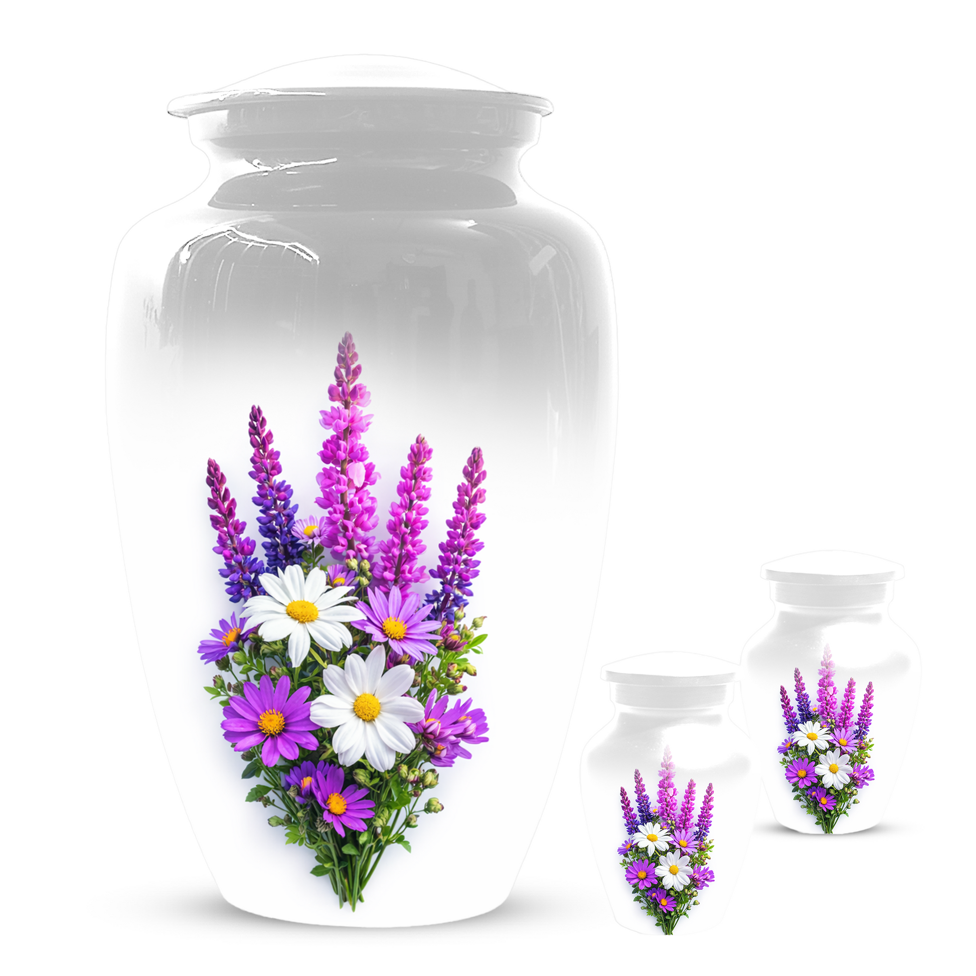 Wildflower Urn for Ashes, Custom Floral Cremation Urn for Mom