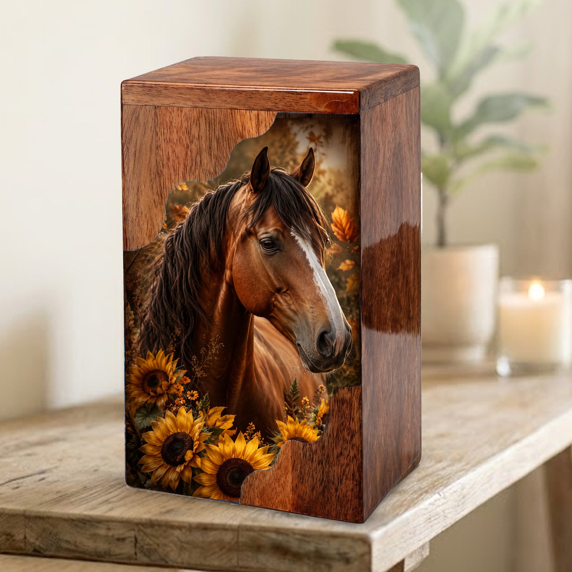 Horse Wooden Cremation Urn – Wooden Urn for Human Ashes