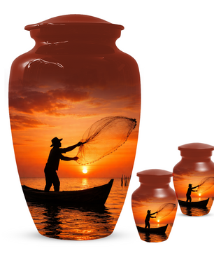 Personalized Fishing Urn for Ashes | Gone Fishing Memorial Urn
