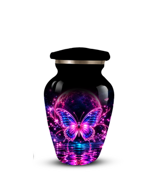 Personalized Butterfly Cremation Urn for Ashes, Pink Purple Galaxy Butterfly Adult Urn, Custom Memorial Urn