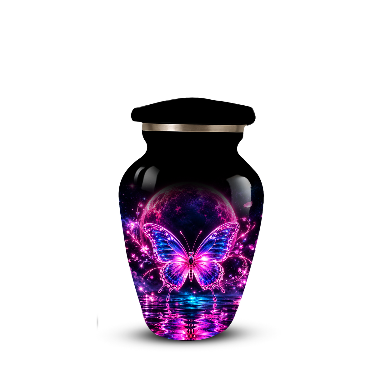 Personalized Butterfly Cremation Urn for Ashes, Pink Purple Galaxy Butterfly Adult Urn, Custom Memorial Urn