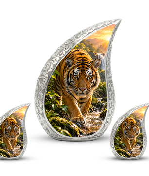 Tiger Cremation Urn for Dad -  Bengal Tiger Memorial Urn for Ashes