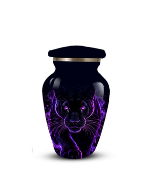 Black Panther Cremation Urn for Ashes | Personalized Panther Memorial Urn | Purple Panther Adult Urn