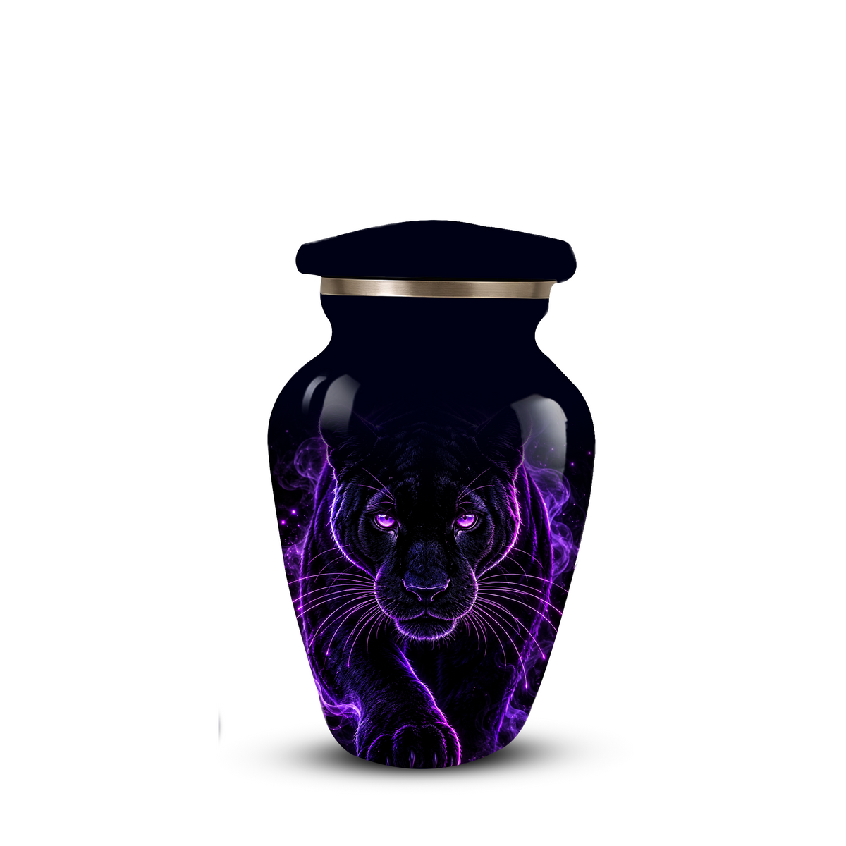 Black Panther Cremation Urn for Ashes | Personalized Panther Memorial Urn | Purple Panther Adult Urn