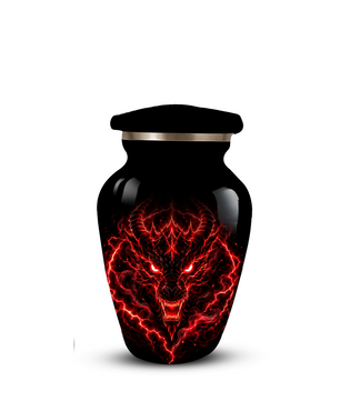 Red Dragon Cremation Urn for Ashes | Personalized Dragon Memorial Urn | Black & Red Fantasy Adult Urn