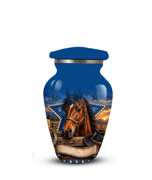 Adult Cremation Urn for Ashes – Western Cowboy Horse Adult Urn, Personalized Adult Memorial Urn