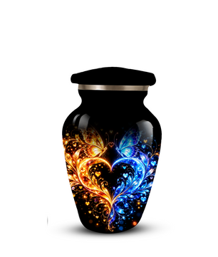 Butterfly Cremation Urn for Adult Ashes, Blue and Gold Butterflies Memorial Urn