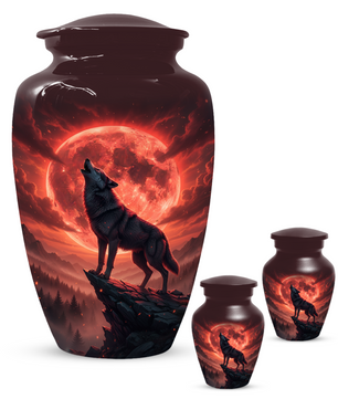 Wolf Urn for Dad – Custom Howling Wolf Cremation Urns for Ashes