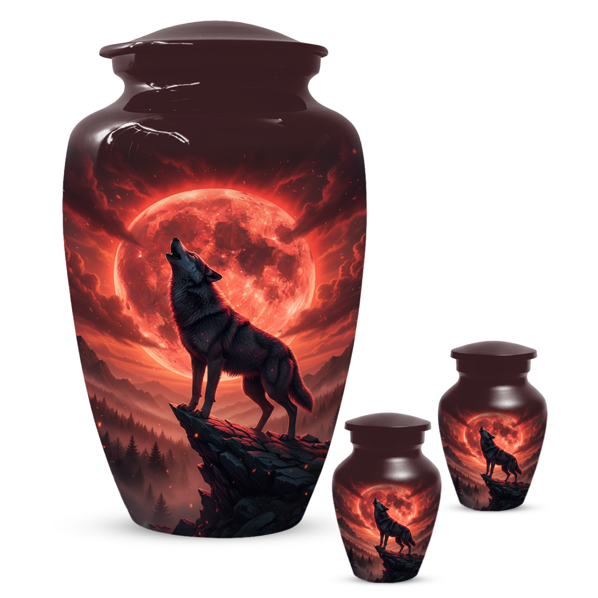 Wolf Urn for Dad – Custom Howling Wolf Cremation Urns for Ashes