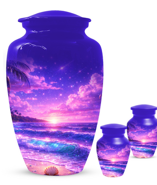 Personalized Beach Cremation Urn for Ashes | Ocean Wave Memorial Urn