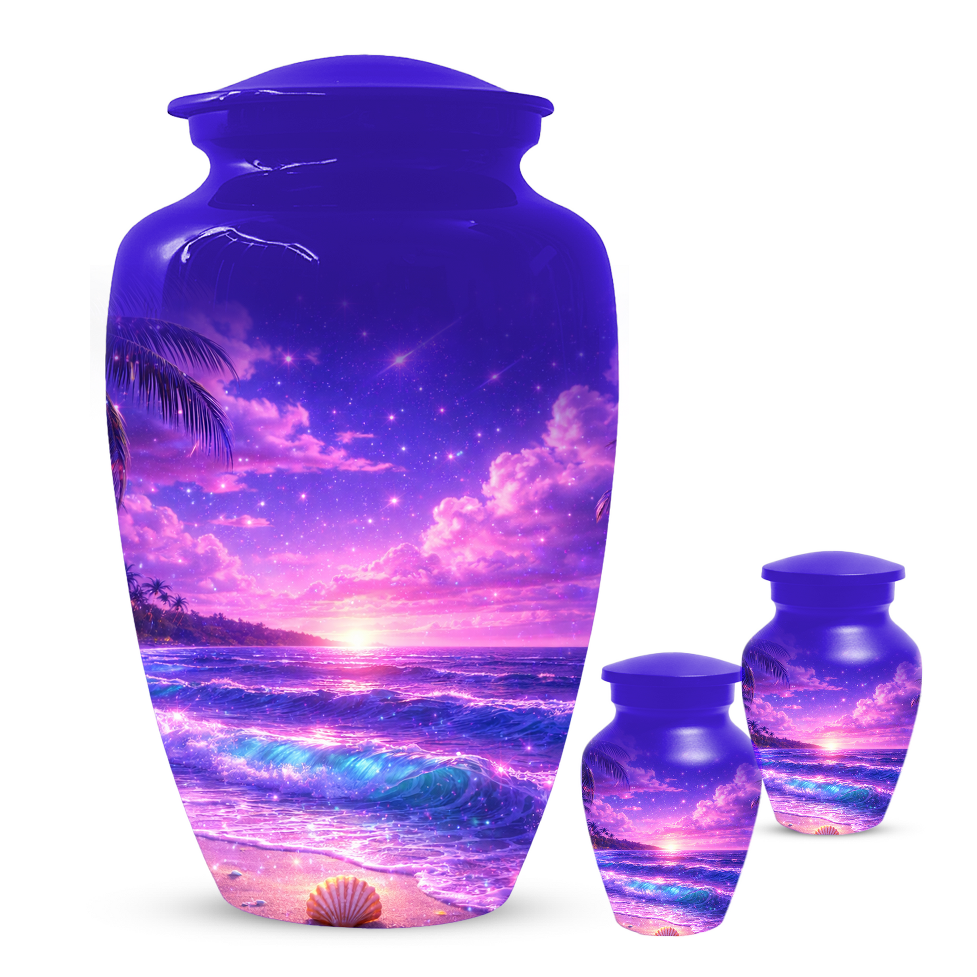 Personalized Beach Cremation Urn for Ashes | Ocean Wave Memorial Urn