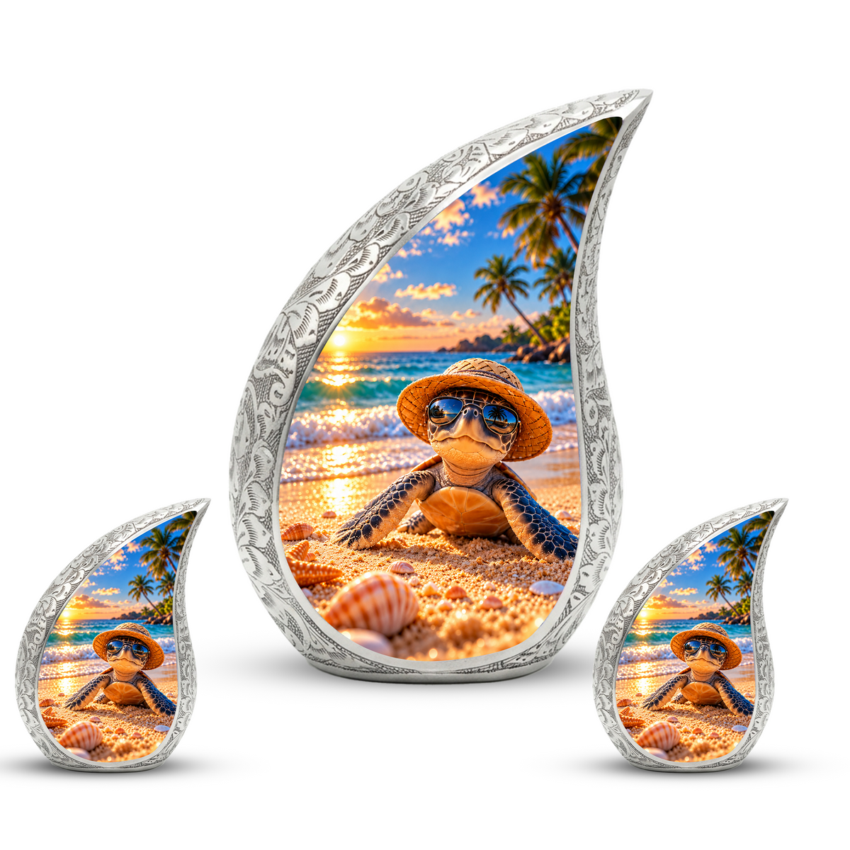 Turtle Cremation Urn for Ashes, Sea Turtle Memorial Urn, Beach Adult Urn
