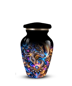 Personalized Adult Cremation Urn for Ashes, Celestial Wolf Memorial Urn, Fantasy Wolf Aluminum Cremation Urn
