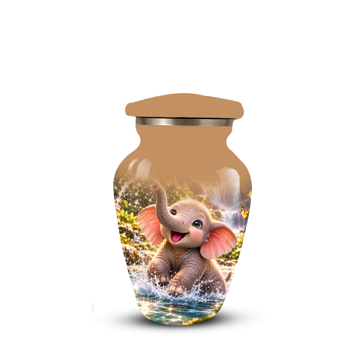 Cute Elephant Cremation Urn for Ashes | Personalized Elephant Memorial Urn | Baby Elephant Urn