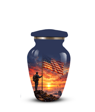 American Flag Cremation Urn for Dad – Patriotic Memorial Urn for Father, Veteran & Adult Male Ashes