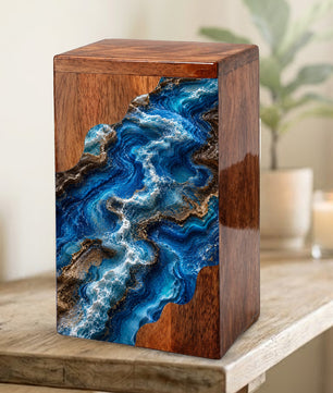 Ocean Flow Cremation Urn – Wooden Urn for Human Ashes