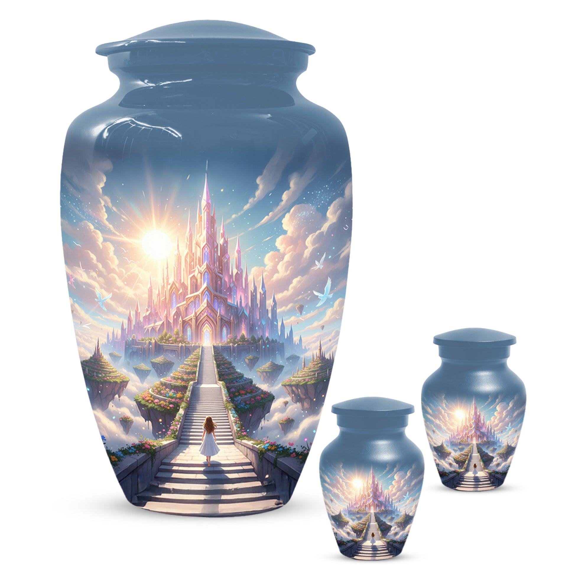 Heaven Stairway Urn for Mom – Custom Angel Memorial Cremation Urn for Ashes