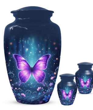 Purple Butterfly Urn for Ashes, Custom Butterfly Cremation Urn