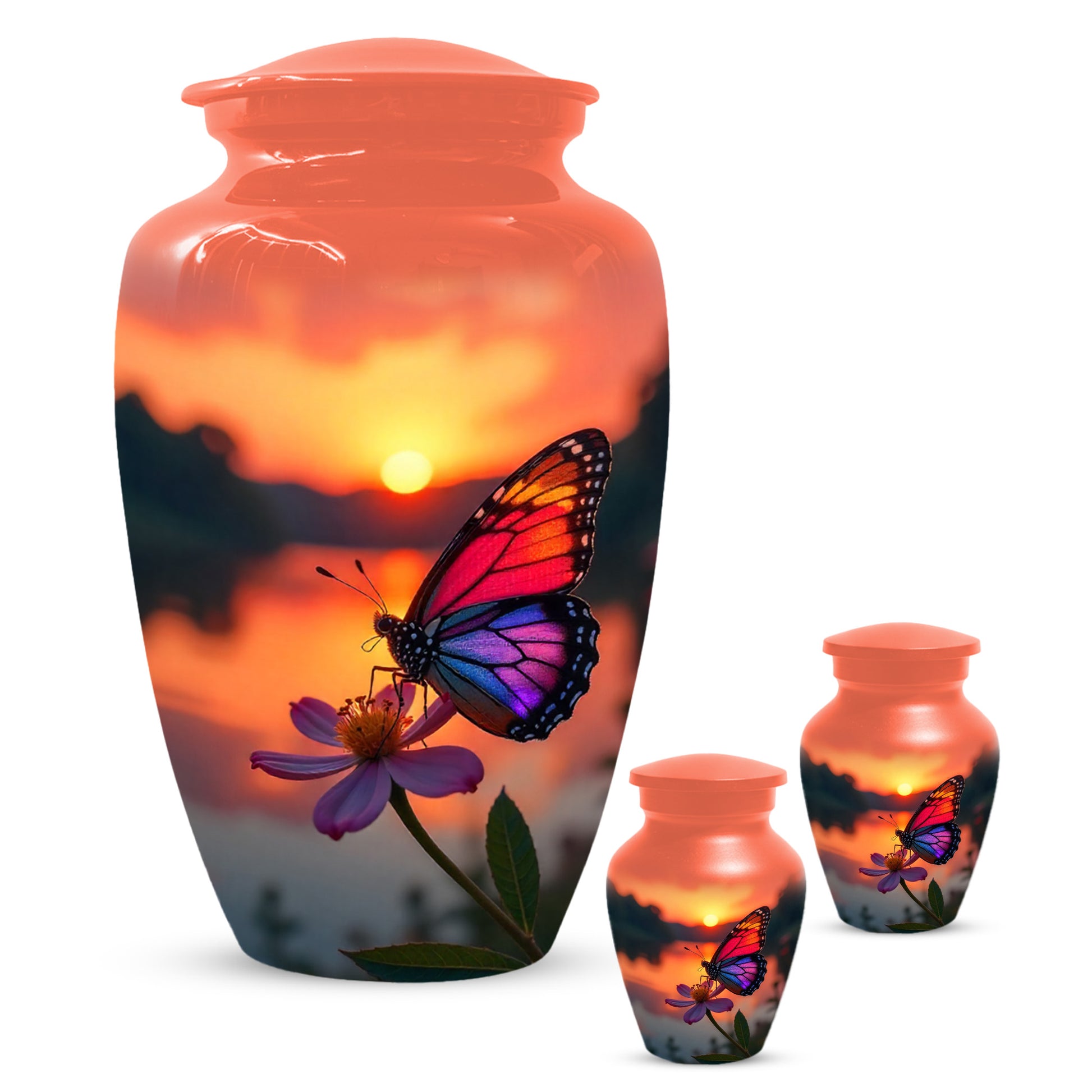 Butterfly Sunset Urn for Human Ashes | Butterfly Sunset Cremation Urn