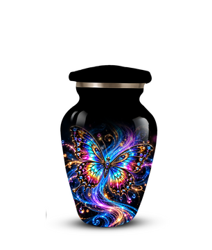 Colorful Butterfly Cremation Urn for Adult Ashes, Personalized Memorial Urn, Rainbow Butterfly Adult Urn for Human Ashes, Celestial Funeral Urn