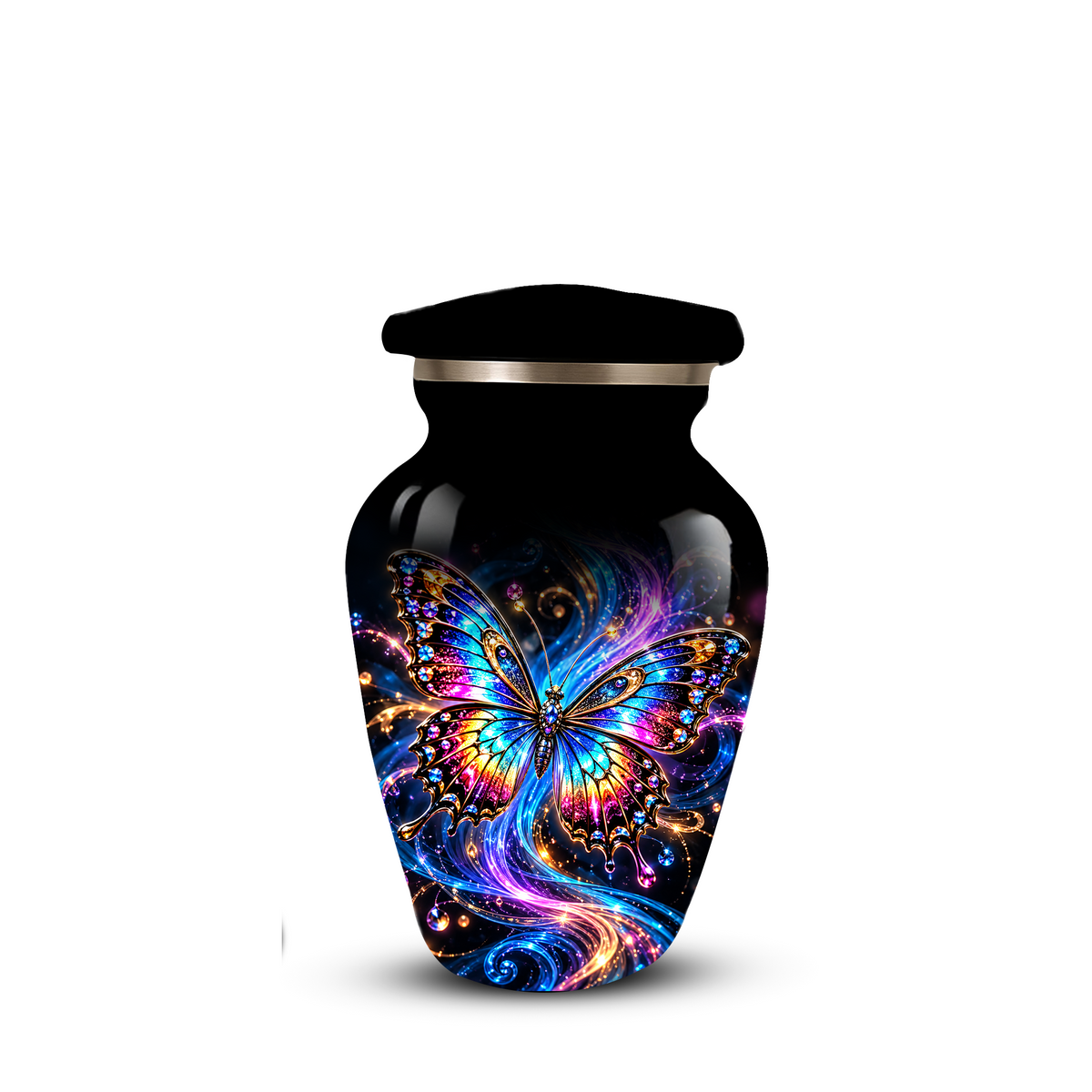 Colorful Butterfly Cremation Urn for Adult Ashes, Personalized Memorial Urn, Rainbow Butterfly Adult Urn for Human Ashes, Celestial Funeral Urn