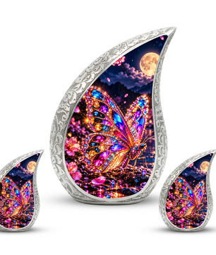 Colorful Butterfly Urn for Ashes, Jeweled Butterfly Cremation Urn