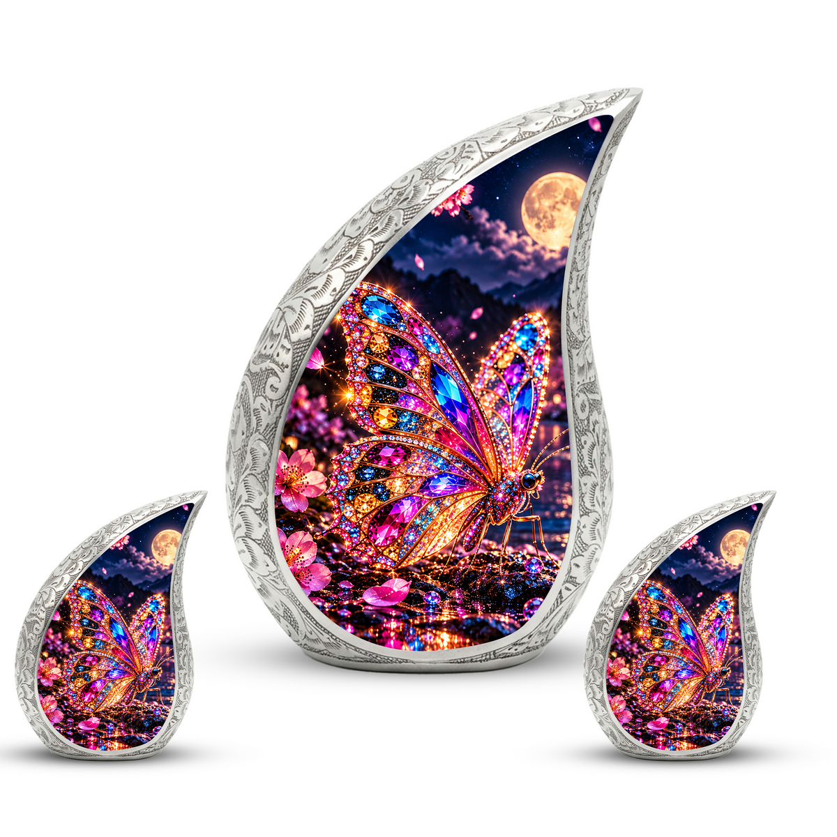 Colorful Butterfly Urn for Ashes, Jeweled Butterfly Cremation Urn