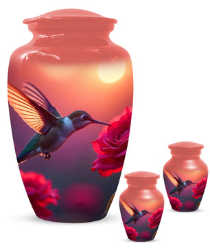 Hummingbird Sunset Adult Urn for Human Ashes | Elegant Adult Cremation Urn for Ashes