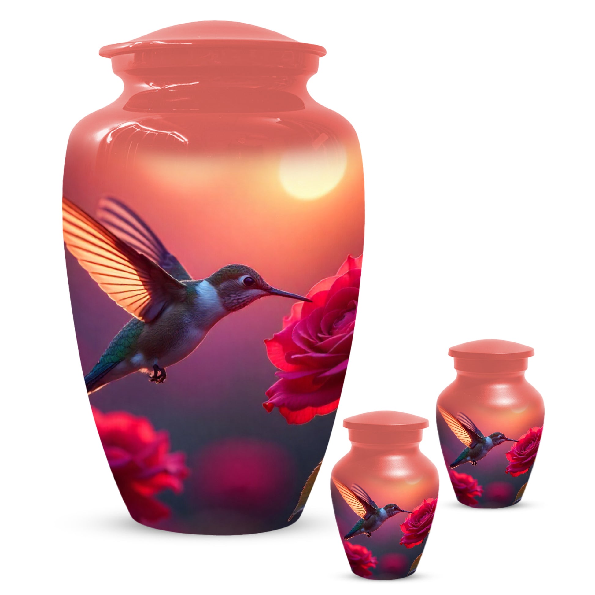 Hummingbird Sunset Adult Urn for Human Ashes | Elegant Adult Cremation Urn for Ashes