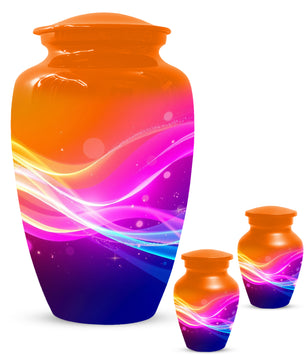 Modern Abstract Cremation Urn for Ashes – Colorful Adult Funeral Urns