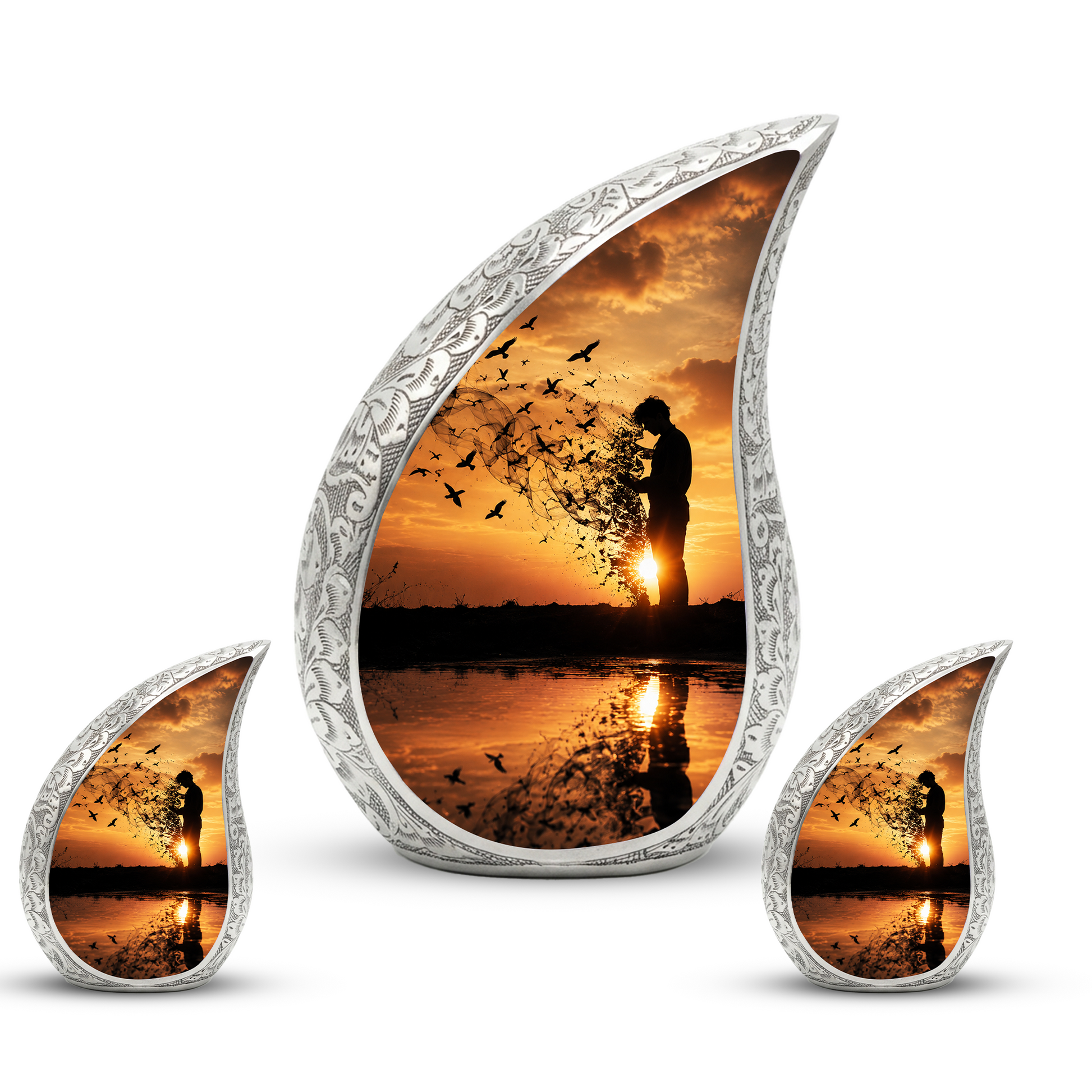 Sunset Memorial Urn for Human Ashes | Beautiful Sunset Cremation Urn