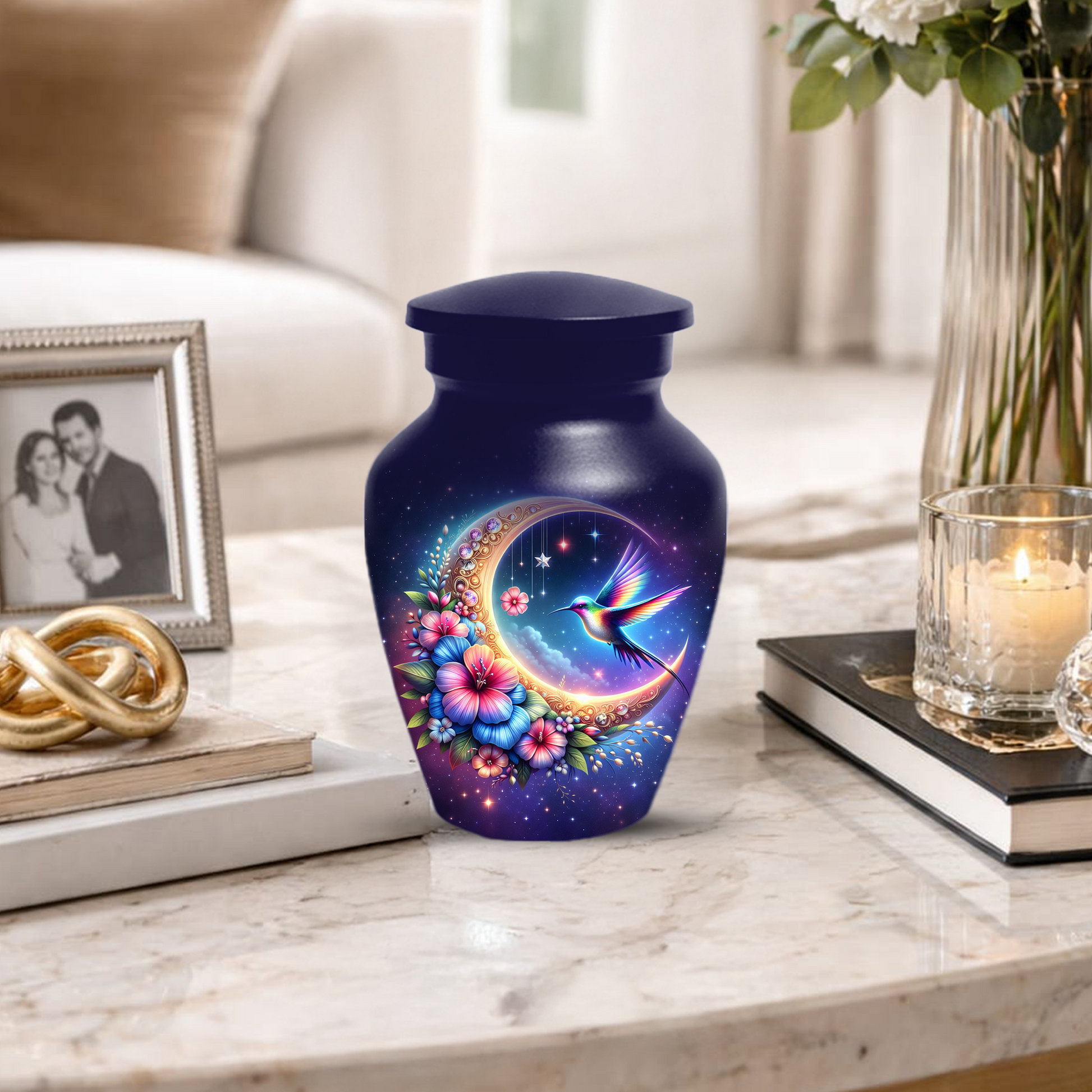 Hummingbird Cremation Urn for Ashes, Personalized Memorial Urn for Mom