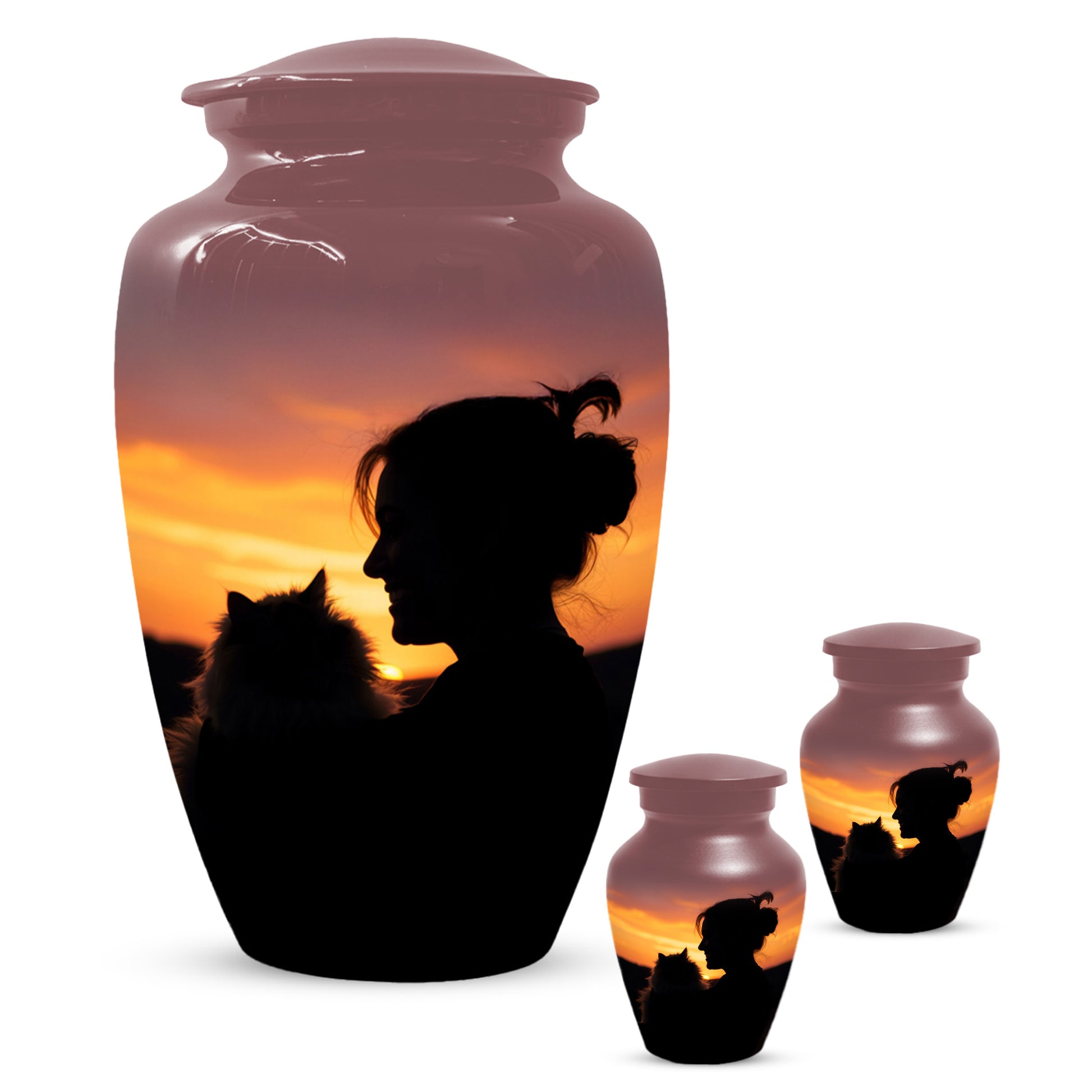 Personalized Cat Urn for Ashes | Custom Metal Pet Memoria
