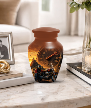 Motorcycle Urn for Ashes - Motorcycle Memorial  Keepsake for Dad