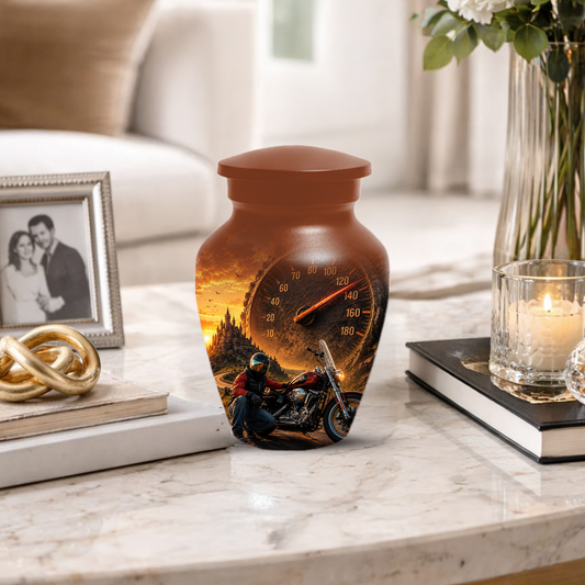 Motorcycle Urn for Ashes - Motorcycle Memorial  Keepsake for Dad