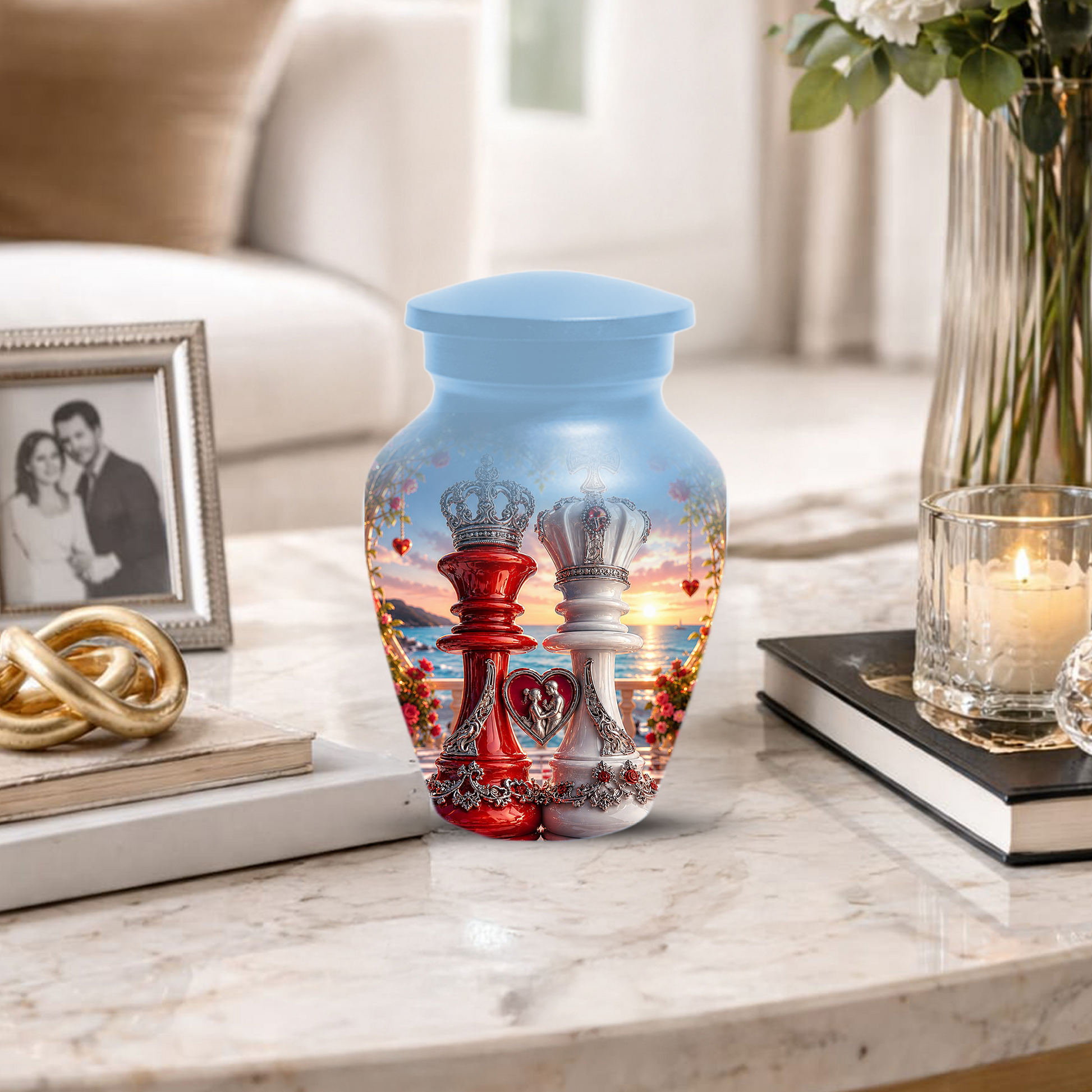 Extra Large Companion Urn for Two Adults - Personalized Couple Memorial for Mom & Dad