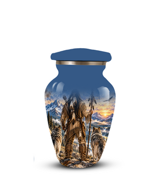 Adult Cremation Urn for Ashes | Personalized Adult Urn | Handmade Memorial Urn with Mountain & Wolf Design