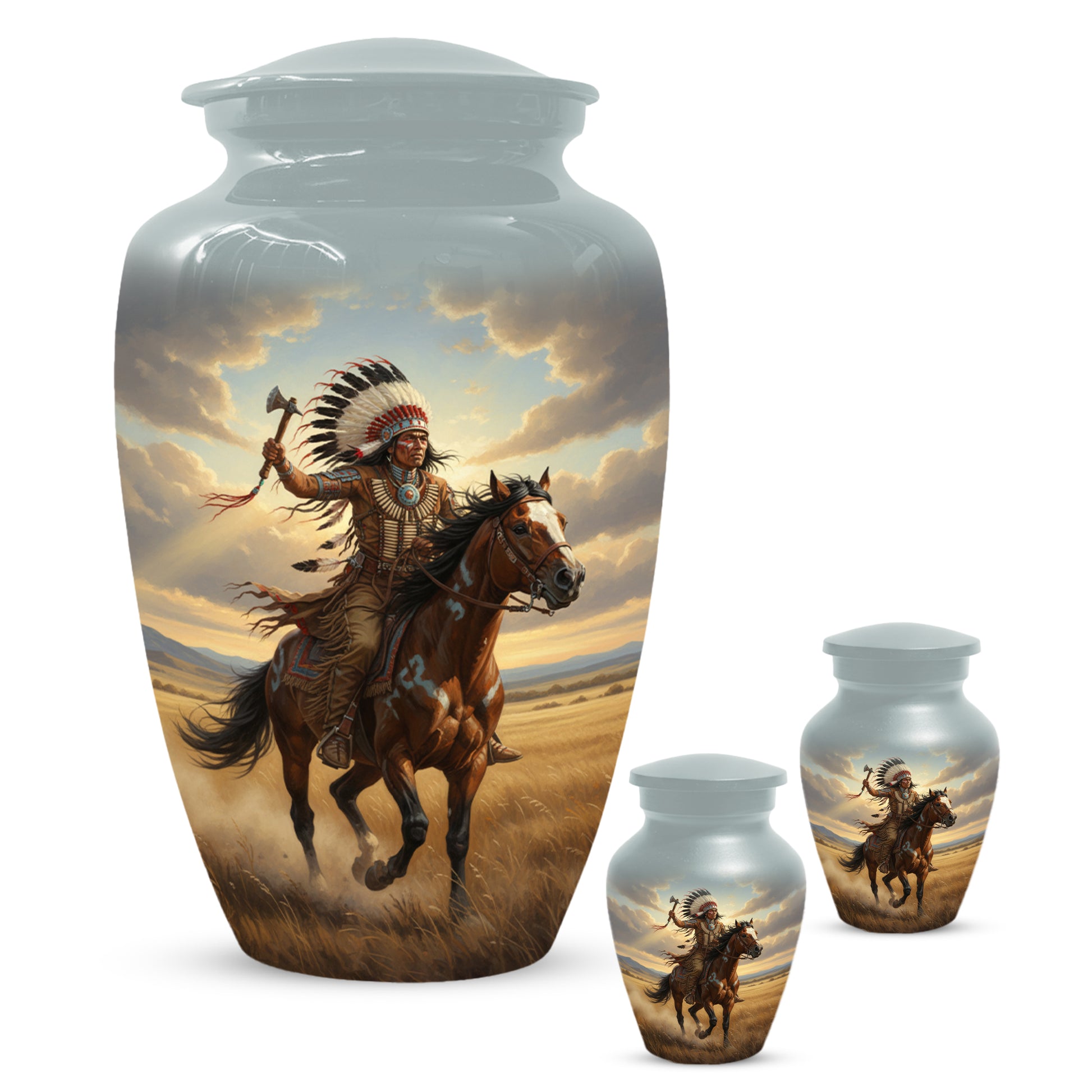 Warrior Horse Urn for Mom & Women | Unique Adult Female Cremation Urn for Human Ashes