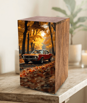 Classic Car Urn For Ashes Male - Decorative Wooden Keepsake Urn Box