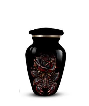 Black Rose & Scorpion Cremation Urn – Gothic Adult Memorial Urn for Ashes